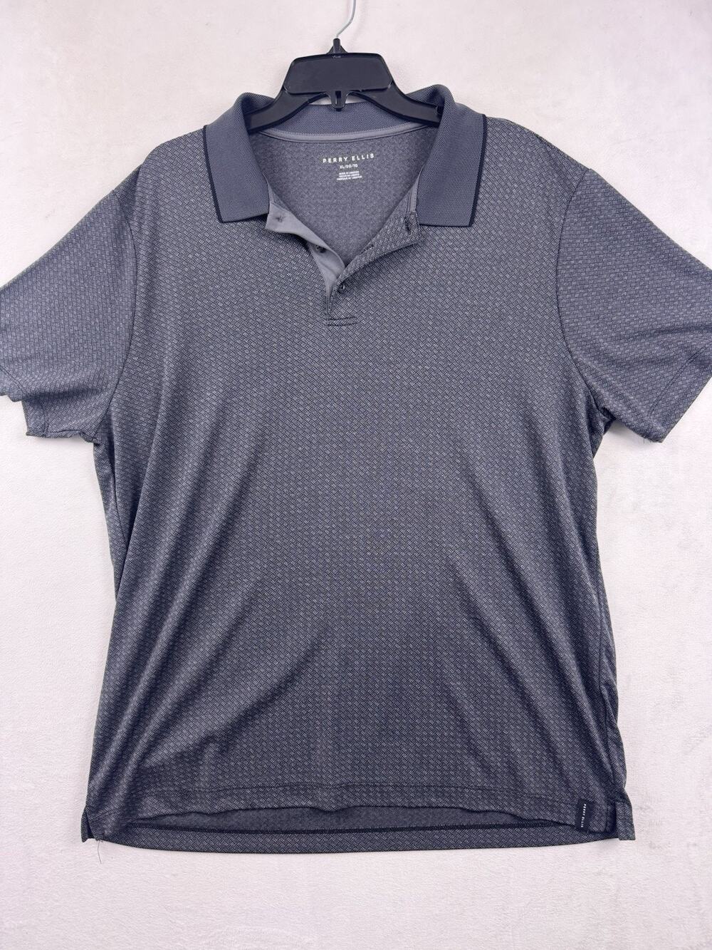 Perry Ellis Golf Polo Men’s XL Blue Patterned Print Short Sleeve Shirt